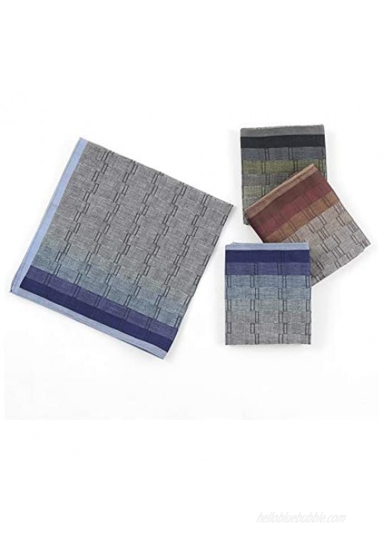 Houlife Men's 6/12 PCs 100% 60s Cotton Striped Pattern Handkerchief Pocket Square Soft Vintage Hankie 17×17