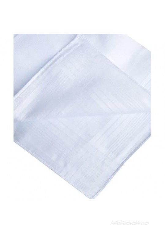 LACS Men's Solid White Cotton Handkerchiefs Pack