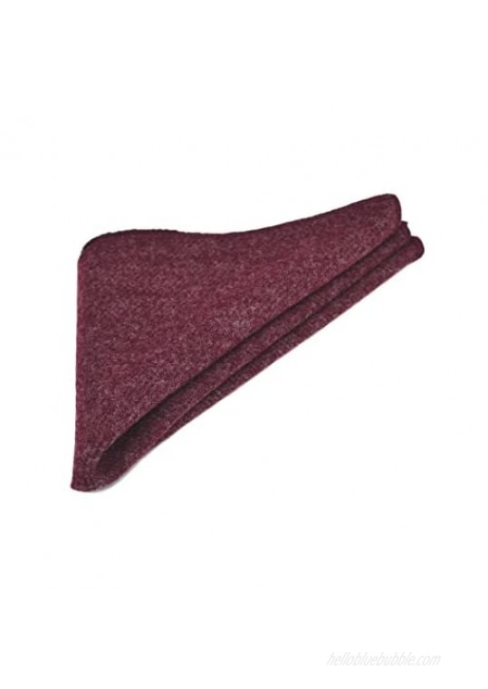 Luxury Burgundy Donegal Tweed Pocket Square Handkerchief Tweed