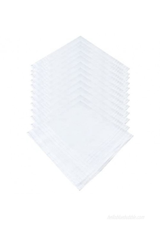 Men's Pure Cotton Handkerchief White Hankies