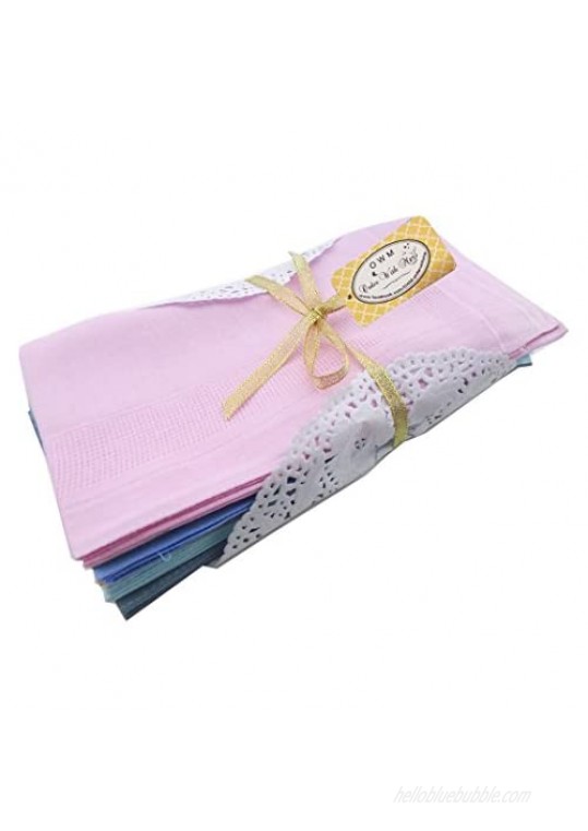 OWM Handkerchief Dozen Assorted Color Soft Plain Cotton Man Handkerchief