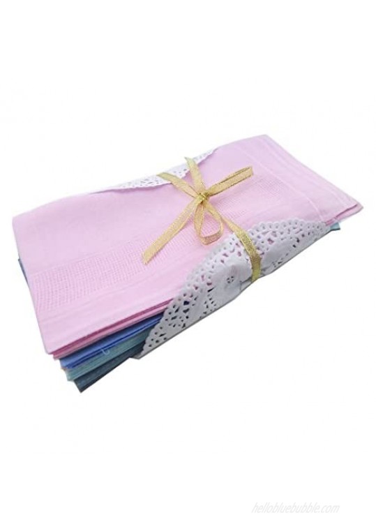 OWM Handkerchief Dozen Assorted Color Soft Plain Cotton Man Handkerchief