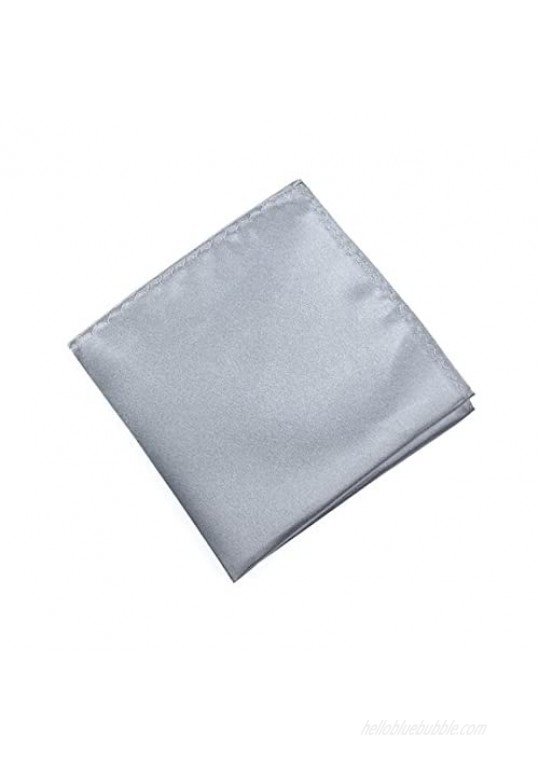 Premium Men's Handkerchief 100% Woven Silk Wedding Tuxedo Solid Pocket Square