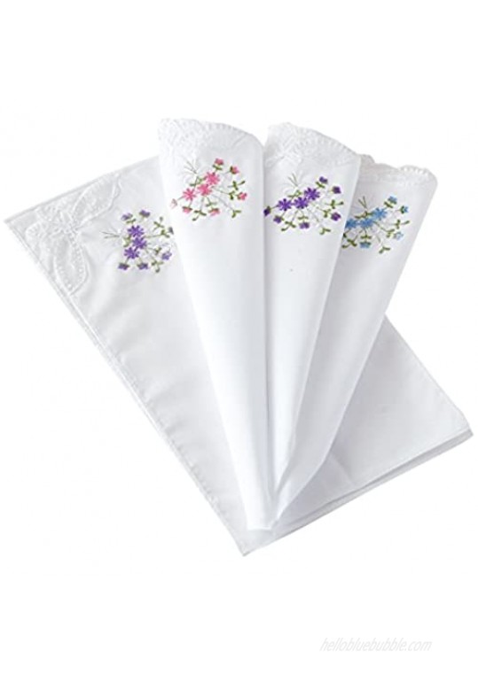 RDS HANKYTEX Cotton Embroidery Ladies' Handkerchiefs Lace Set of 6 (set005)