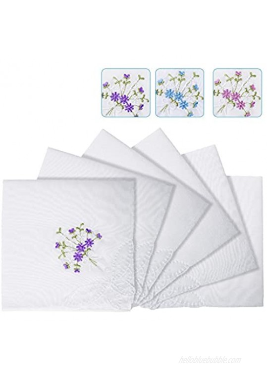 RDS HANKYTEX Cotton Embroidery Ladies' Handkerchiefs Lace Set of 6 (set005)
