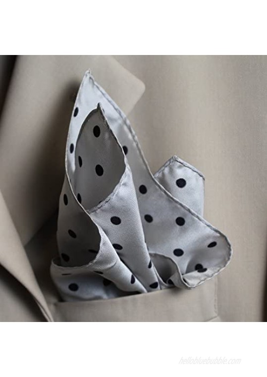 Royal Silk Polka Dot Pocket Square - 17 Handkerchief - 12mm Silk Twill