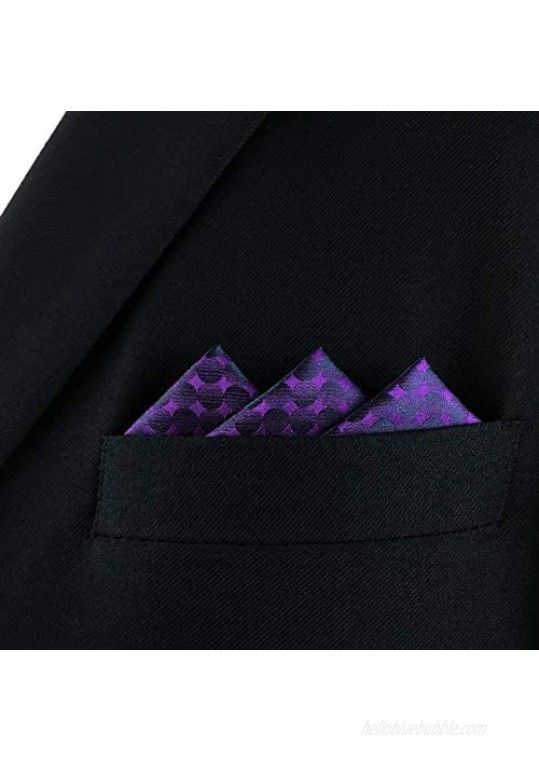 S&W SHLAX&WING Solid Purple Men's Pocket Square Handkerchief Fashion