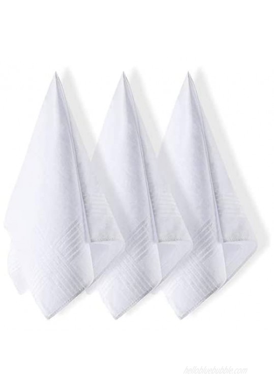 S4S Mens Fine Handkerchiefs 100% Cotton White Hankies