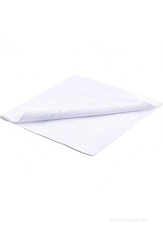 S4S Mens Fine Handkerchiefs 100% Cotton White Hankies