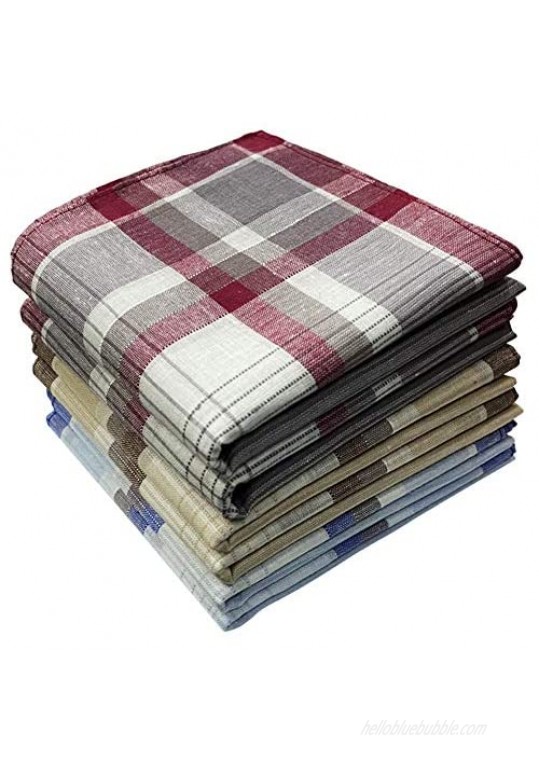 Soft Cotton Men’s Handkerchiefs 6 Pack Classic Hankies Assorted