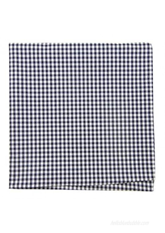 The Tie Bar 100% Cotton Navy Petite Gingham Pocket Square