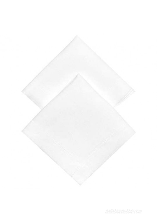 Thomas Ferguson Gentlemen's Linen Hemstitched Handkerchief - BH133 Pack of 2 16 x 16 inches (41 x 41 cm)