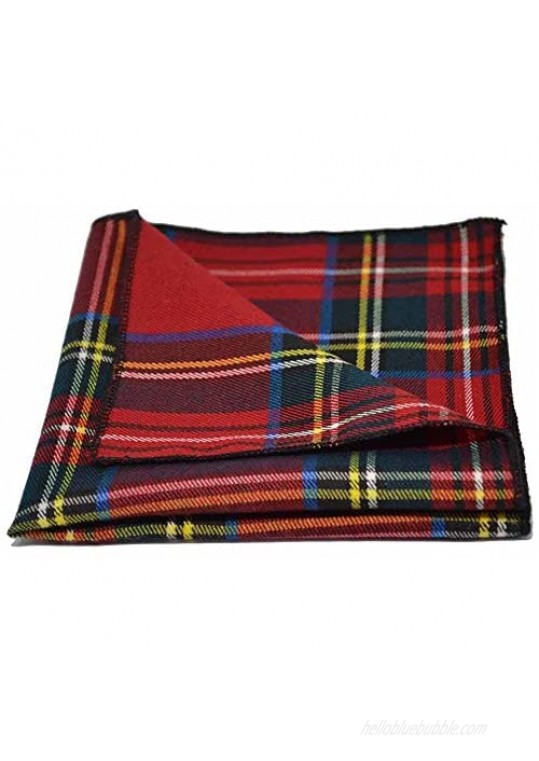 Traditional Red/Yellow Tartan Plaid Check Pocket Square  Handkerchief