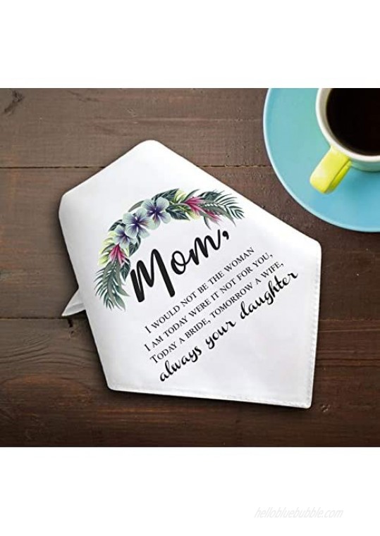 Wedding Handkerchief For Mom | Wedding Handkerchief Personalized Mother Gift From Daughter | Thank You Mother In Law Gift From Bride | Handkerchief Gift for Women keepsake gift