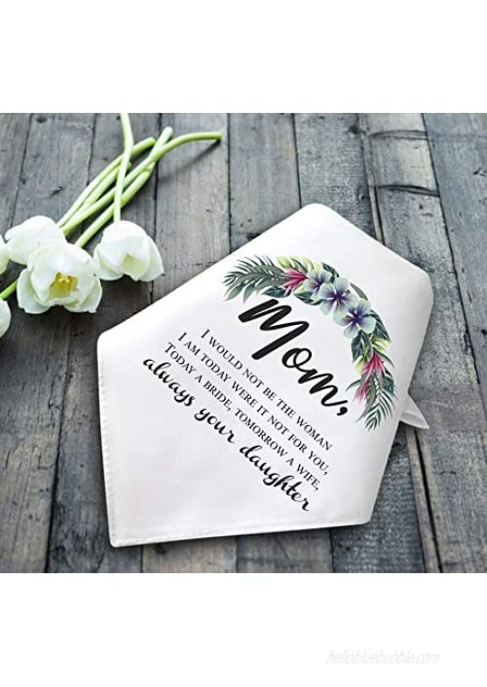 Wedding Handkerchief For Mom | Wedding Handkerchief Personalized Mother Gift From Daughter | Thank You Mother In Law Gift From Bride | Handkerchief Gift for Women keepsake gift