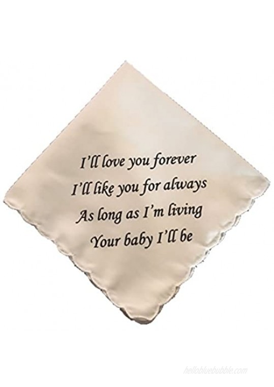 Wedding Tokens I'll Love Your Forever Wedding Poem Handkerchief- Mother of The Bride- Mother of The Groom