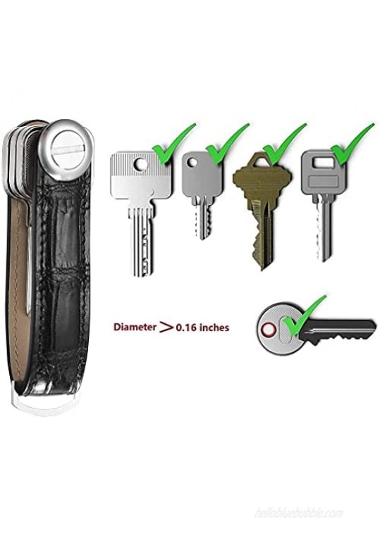 100% Real Crocodile Leather Key Organizer Compact Key Holder with Stainless Steel Screws
