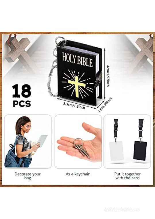 18 Pieces Mini Bible Keychain Miniature Holy Bible Pendant Book Keyring