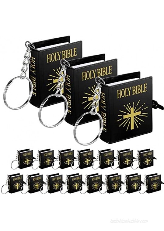 18 Pieces Mini Bible Keychain Miniature Holy Bible Pendant Book Keyring