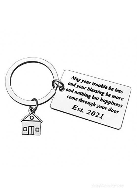 2021 Blessing Housewarming Gift for New Homeowner New Home Keychian New House Stainless Steel Keyring Gifts Newly Wed Moving Home Keychain New House Congratulations Gifts House Warming Present