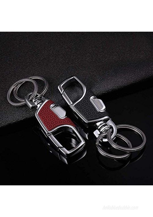 2PCS Key Chain Stainless Combination of Luxury Car Business Keychain for Men