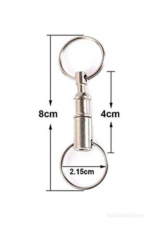 8Pcs/Pack Quick Release Keychain Uning Pull-Apart Removable Handy Keyring with 2 Split Rings Key Accessory (8Pcs)