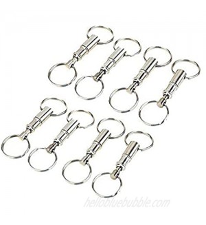 8Pcs/Pack Quick Release Keychain  Uning Pull-Apart Removable Handy Keyring with 2 Split Rings Key Accessory (8Pcs)