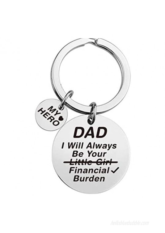 Best Dad Gifts - Funny Father Love Quotes Stainless Steel Key Chain Ring - Father's Day Keychain - Best Dad Birthday Gifts Ideas from Daughter