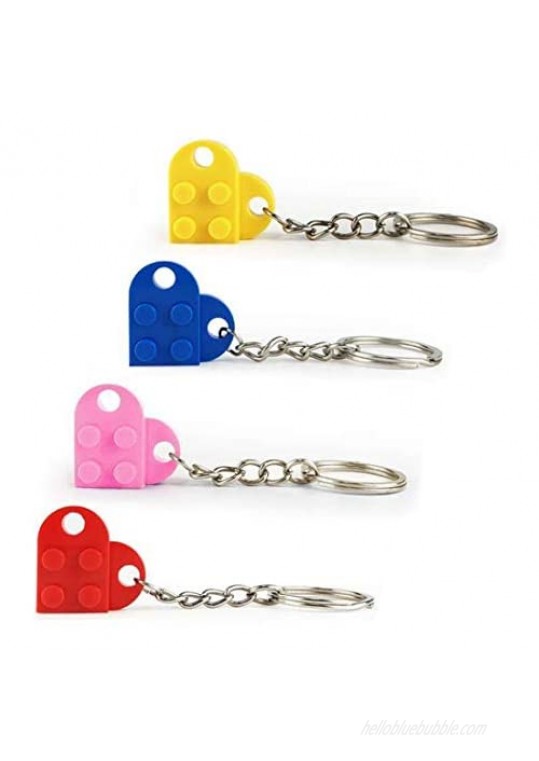 Brick Keychain For Couples  friendship brick heart keychains set 4PCS Matching Keychain For Couples  Keyrings with brick heart  Best Friends Gift for Kids/Children