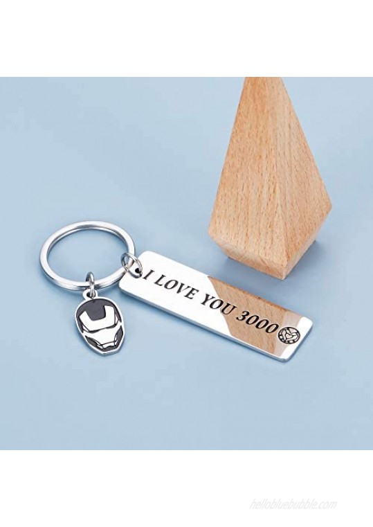 Christmas Gifts for Boyfriend Girlfriend I Love You 3000 Keychain Him Her Couple Valentine's Day Birthday Present from Husband Wife Movie Pendant for Dad Mom from Kids New Year Charm for Family