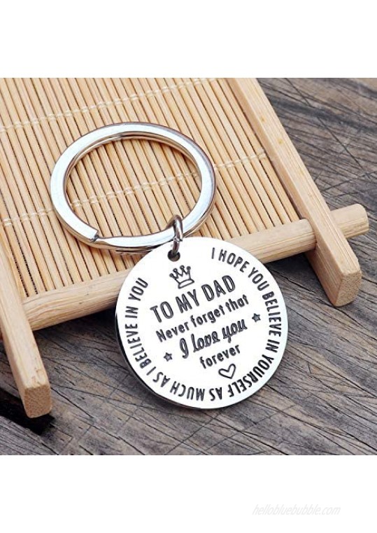 Dad Gift Keychain from Daughter Son Father's Day Birthday Christmas Gifts for Papa Daddy Never Forget That I Love You Forever Key Chain