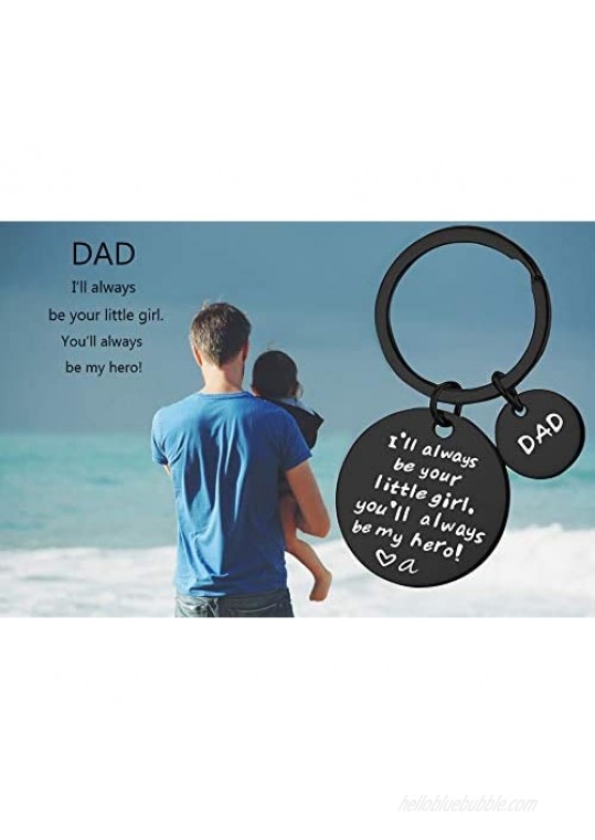 Dad Gifts from Daughter - Father Daughter Keychain with Initial Birthday Father’s Day Gifts for Dad Personalized