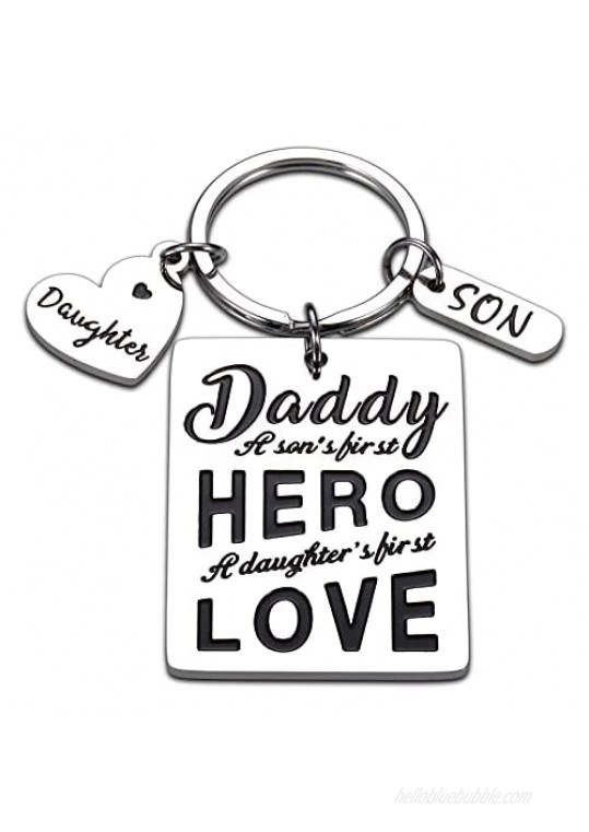 Dad Gifts from Daughter Son Father’s Day Gifts Keychain for Daddy Birthday Christmas Presents New Dad Stepdad Bonus Dad Husband Gifts from Kids Wife Valentines Father of the Bride Keyring for Men Papa