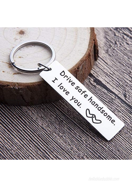 Drive Safe I Love You Keychain Christmas Birthday Gifts for Boyfriend Husband Dad New Driver