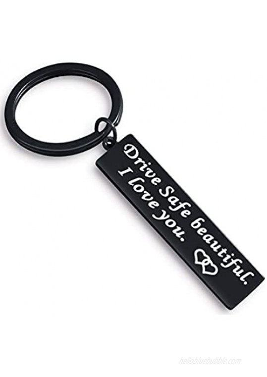 Drive Safe Keychain I Love You Beautiful Valentines Day Gift for Trucker Wife Mum Girlfriend
