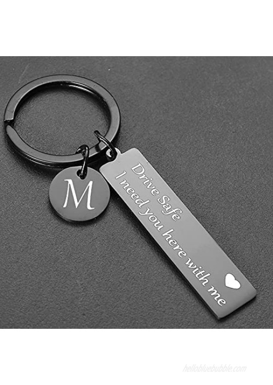 Drive Safe Keychain Key Rings Gifts for Boyfriend Birthday 26 Letter Keychain