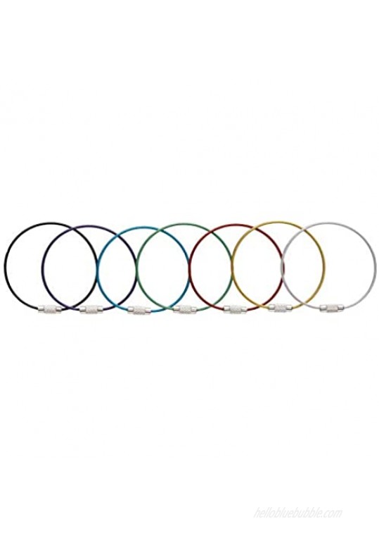 DYZD Multicolor Steel Wire keychain  Stainless key ring  Durable Steel Cable Ring  Cable keyring Twist Barrel (6pcs)
