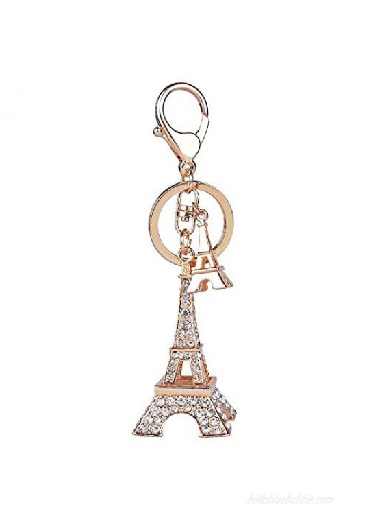 Eiffel Tower Sparkling Charm Blingbling Keychain Crystal Rhinestone Pendant Gift