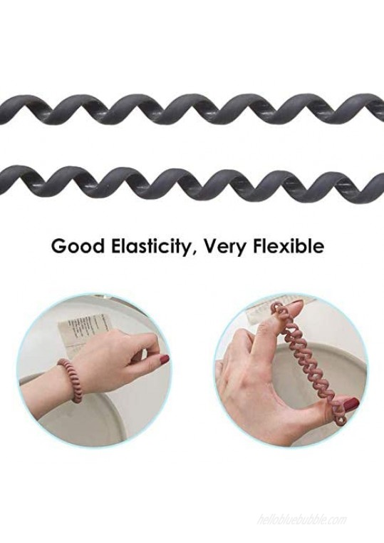 Elastic Key Bracelet Large High Flexibility Spiral Coil Keychain Apply to Gym Yoga Sauna（Five colors per pack）