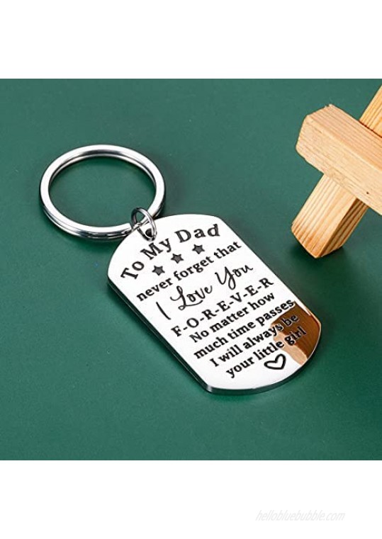 Fathers Day Gifts for Dad from Daughter Kids Girls Appreciation Keychain Stepdad Birthday Husband from Wife Bonus Dad to Be Thanksgiving Christmas Valentines Father in Law Bride Men
