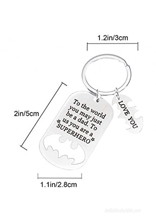 Father's Day Gifts for Dad Keychain Dad Birthday Keychain for Daddy Stepdad from Kids Stainless Steel with Gift Box