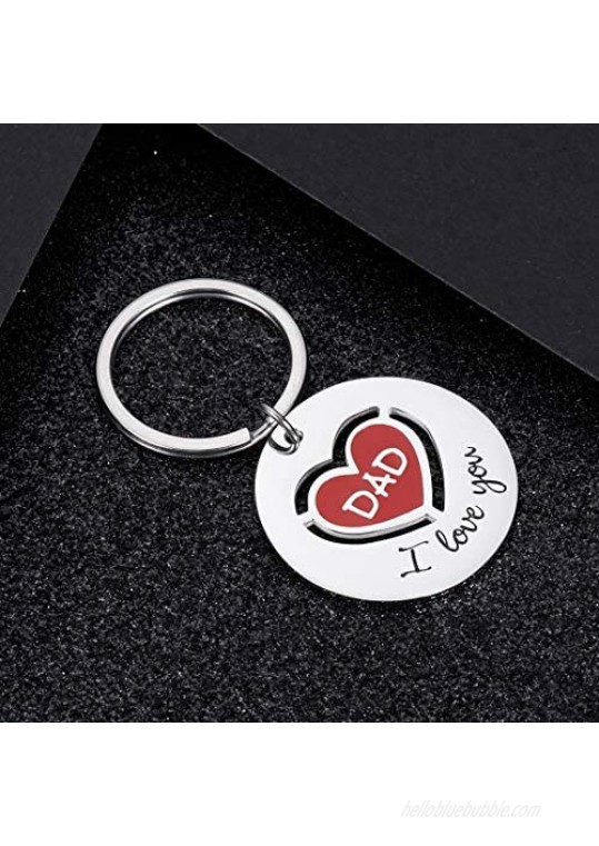 Fathers Day Gifts Keychain for Dad Daddy Step Father to Be Husband Key Chain for Birthday Wedding Anniversary from Daughter Son Kids Wife for Men I Love You Father of The Bride Groom Keyring