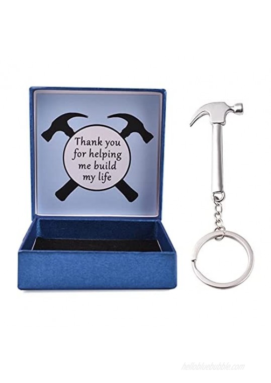 Fathers Day Keychain Gift Daughter Son For Daddy Grandpa Hammer Charm Keyring