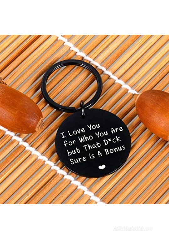 Funny Couple Valentines Gift for Husband To Be Dad Fthers Day Gifts Boyfriend Birthday Wedding Anniversary Keychain for Hubby from Wife Girlfriend Stocking Stuffer for Him Men Fiance from Fiancée Bride Gag Keyring