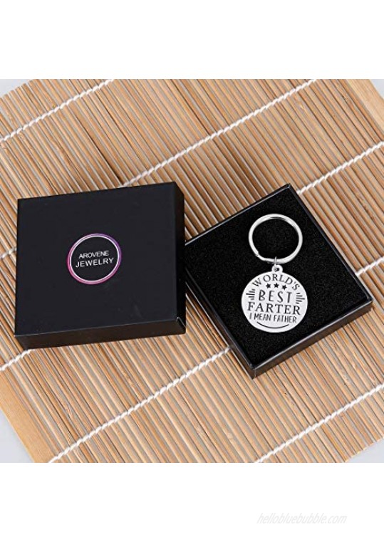 Funny Fathers Day Gifts for Dad Christmas Birthday Father in Law Papa Step Dad Gifts Husband from Kids Wife Daddy Keychain World's Best Farter I Mean Father