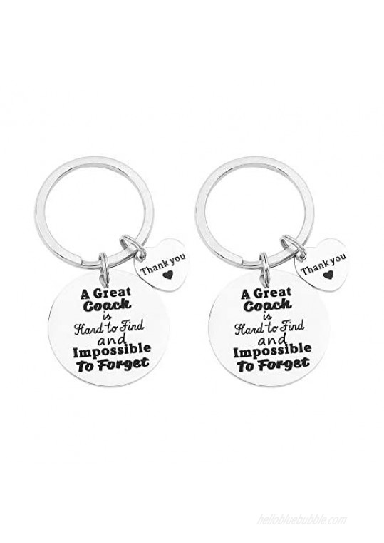 FY 2pcs Coach Keychains Sports Coach Gifts for Men Women Thank you keychains for Football Basketball Baseball Swimming Soccer coach