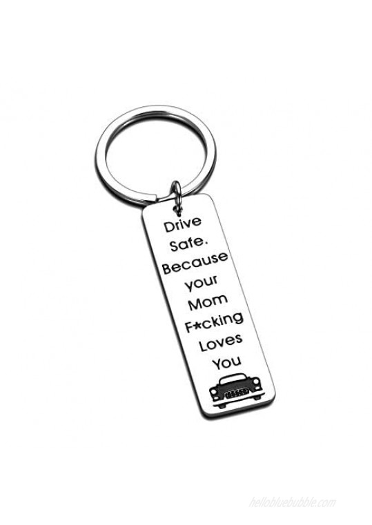 Graduation Keychain 2021 Drive Safe Keychain Funny Birthday New Driver Gifts for Son Daughter Teens from Mom Christmas Sweet 16 18 Anniversary Boys Girls Gift Mother to Stepson Stepdaughter Valentine keyring