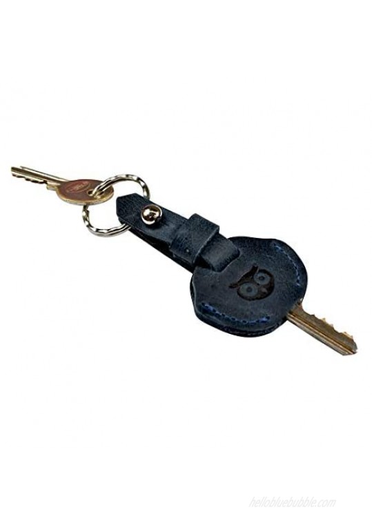 Hide & Drink  Leather Key Sleeve  Key Ring Holder  Vintage Cover  Stylish Accessories  Handmade :: Slate Blue