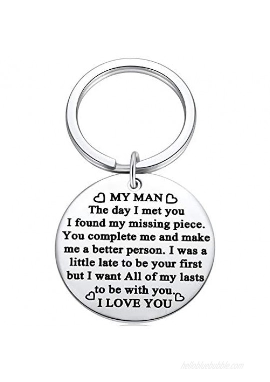 Keychain for Boyfriend  My Man Keychain Gifts for Husband Spouse I love You Key Chain Birthday Valentine's Day Present for Him Keyring