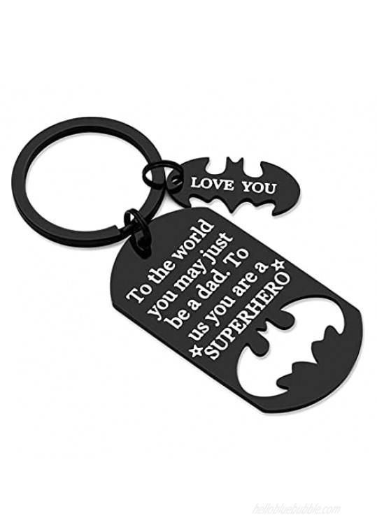 Keychain for Dad Father's Day Gift for Daddy Birthday Gift for Bonus Dad from Daughter Son